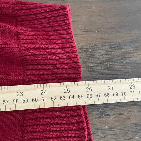 US Polo Assn Men SZ S Red 1/4 Zip Mock Neck Cotton Pullover Long Sleeves Sweater - Picture 8 of 11